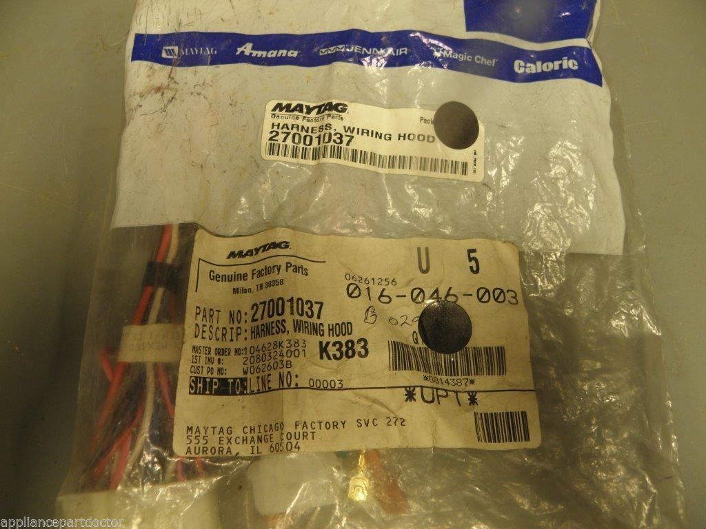 Amana Washer 27001037 Hood Wiring Harness NEW IN BOX Amana Washer 27001037 Hood Wiring Harness NEW IN BOX